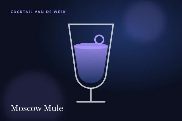 Donkere digitale serveersuggestie van een Moscow Mule in een koperen mok of highball.
